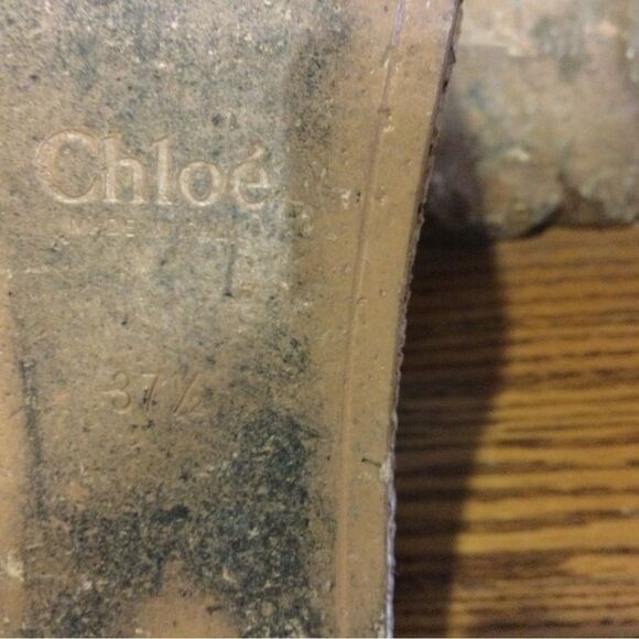 CHLOE Black Leather Platform Wedge Slide Sandals - Picture 10 of 10